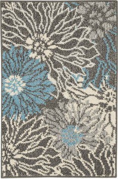 Nourison Passion Grey Rectangle 2x3 ft Polypropylene Carpet 142038
