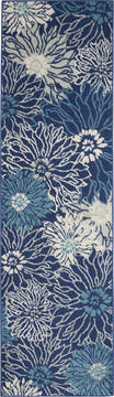 Nourison Passion Blue Runner 6 to 9 ft Polypropylene Carpet 142053