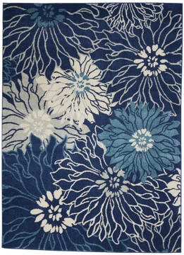 Nourison Passion Blue Rectangle 5x7 ft Polypropylene Carpet 142055