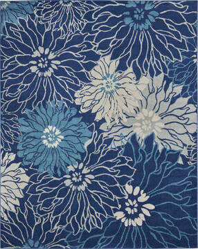 Nourison Passion Blue Rectangle 8x10 ft Polypropylene Carpet 142057