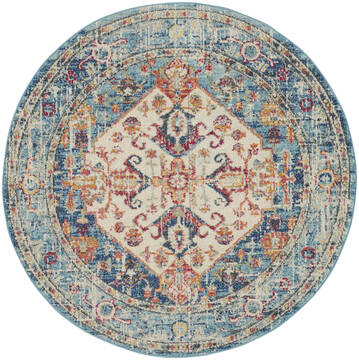 Nourison Passion Beige Round 4 ft and Smaller Polypropylene Carpet 142075