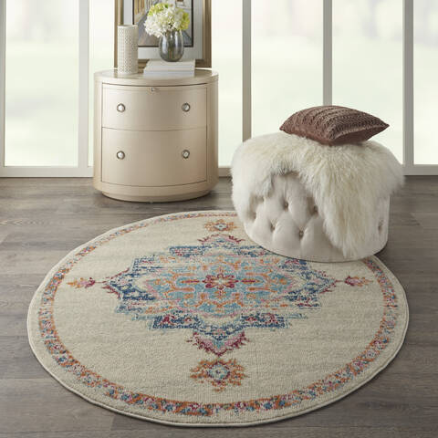 Nourison Passion Grey Round 40 X 40 Area Rug 805-142093 Image 3