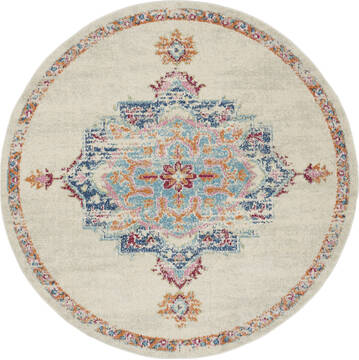 Nourison Passion Grey Round 5'3" X 5'3" Area Rug  805-142095