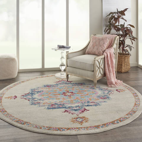 Nourison Passion Grey Round 80 X 80 Area Rug 805-142097 Image 5