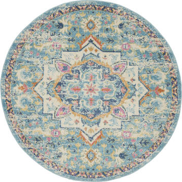 Nourison Passion Beige Round 4'0" X 4'0" Area Rug  805-142103