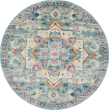 Nourison Passion Beige Round 7 to 8 ft Polypropylene Carpet 142107