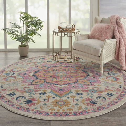 Nourison Passion Beige Round 80 X 80 Area Rug 805-142117 Image 3