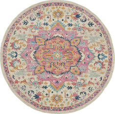Nourison Passion Beige Round 7 to 8 ft Polypropylene Carpet 142117