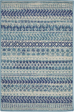 Nourison Passion Blue Rectangle 2x3 ft Polypropylene Carpet 142120