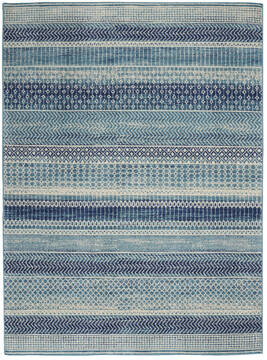 Nourison Passion Blue Rectangle 5x7 ft Polypropylene Carpet 142123