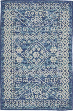 Nourison Passion Blue Rectangle 2x3 ft Polypropylene Carpet 142126