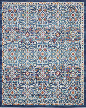 Nourison Passion Blue Rectangle 8x10 ft Polypropylene Carpet 142136