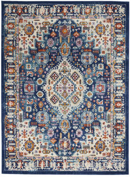 Nourison Passion Blue Rectangle 5x7 ft Polypropylene Carpet 142140