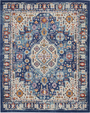 Nourison Passion Blue Rectangle 8x10 ft Polypropylene Carpet 142141