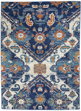 Nourison Passion Blue Rectangle 5x7 ft Polypropylene Carpet 142155