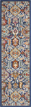 Nourison Passion Blue Runner 2'2" X 7'6" Area Rug  805-142163