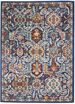 Nourison Passion Blue Rectangle 5x7 ft Polypropylene Carpet 142165