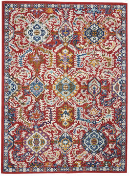 Nourison Passion Red Rectangle 5x7 ft Polypropylene Carpet 142170