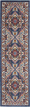 Nourison Passion Blue Runner 2'2" X 7'6" Area Rug  805-142173