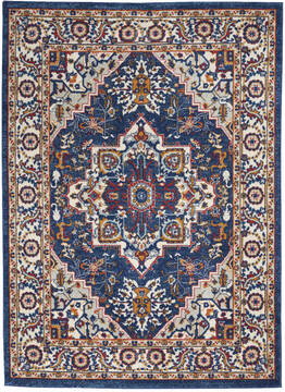 Nourison Passion Blue Rectangle 5x7 ft Polypropylene Carpet 142175