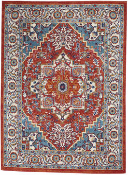 Nourison Passion Red Rectangle 4x6 ft Polypropylene Carpet 142179