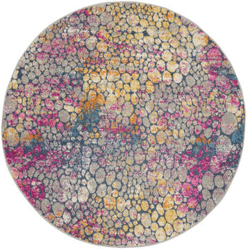 Nourison Passion Yellow Round 4'0" X 4'0" Area Rug  805-142187