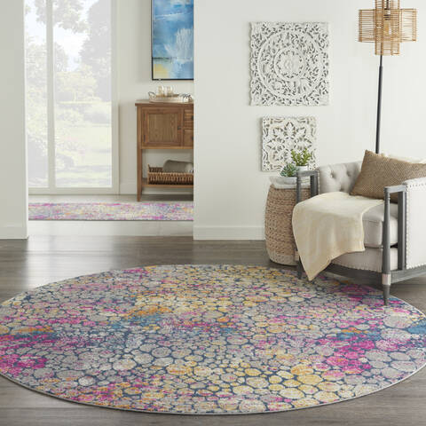 Nourison Passion Yellow Round 80 X 80 Area Rug 805-142192 Image 3