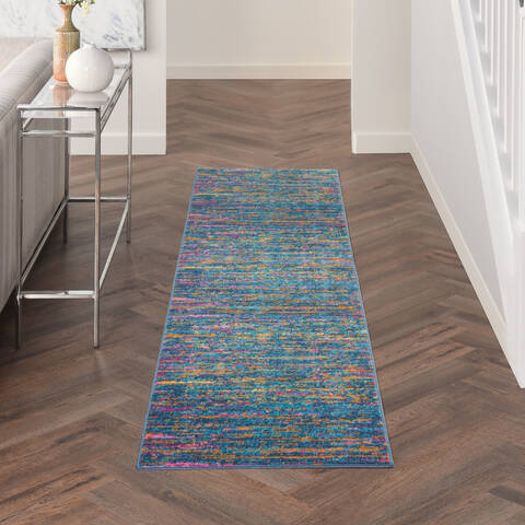 Nourison Passion Blue Runner 110 X 60 Area Rug 805-142195 Image 3