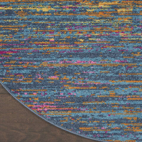 Nourison Passion Blue Round 53 X 53 Area Rug 805-142201 Image 1