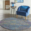 Nourison Passion Blue Round 53 X 53 Area Rug  805-142201 Thumb 3