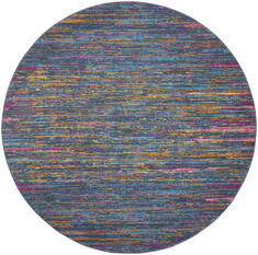 Nourison Passion Blue Round 5'3" X 5'3" Area Rug  805-142201