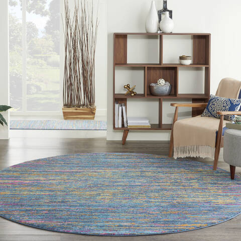 Nourison Passion Blue Round 80 X 80 Area Rug 805-142204 Image 3