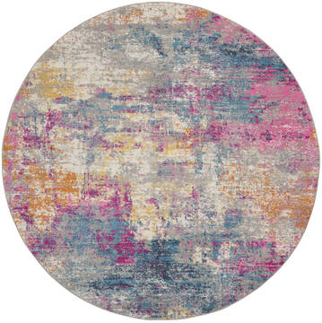 Nourison Passion Multicolor Round 5 to 6 ft Polypropylene Carpet 142213