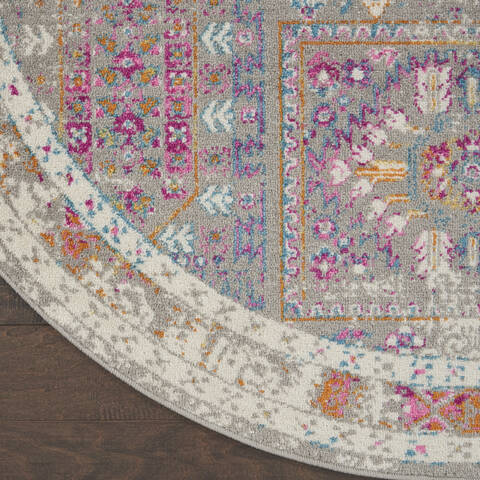 Nourison Passion Grey Round 53 X 53 Area Rug 805-142224 Image 1