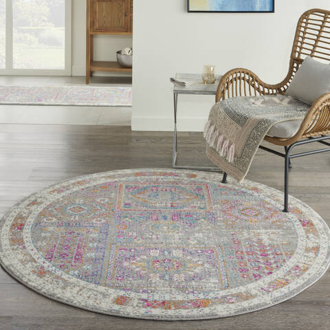 Nourison Passion Grey Round 53 X 53 Area Rug 805-142224 Image 3