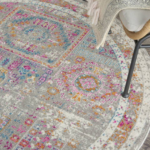 Nourison Passion Grey Round 53 X 53 Area Rug 805-142224 Image 4