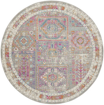 Nourison Passion Grey Round 5'3" X 5'3" Area Rug  805-142224
