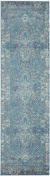 Nourison Passion Blue Runner 6 ft and Smaller Polypropylene Carpet 142230