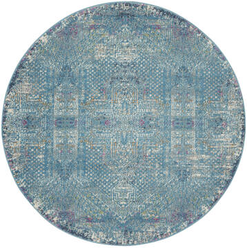 Nourison Passion Blue Round 5'3" X 5'3" Area Rug  805-142236
