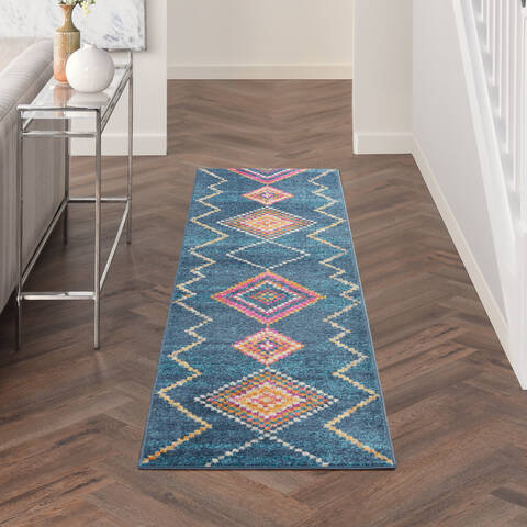 Nourison Passion Blue Runner 22 X 76 Area Rug 805-142274 Image 3