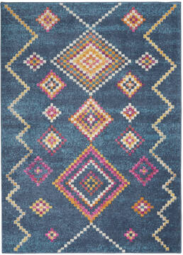 Nourison Passion Blue Rectangle 5x7 ft Polypropylene Carpet 142276
