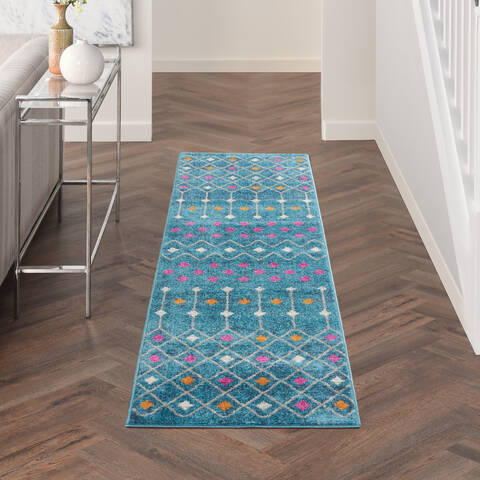 Nourison Passion Blue Runner 22 X 76 Area Rug 805-142280 Image 3