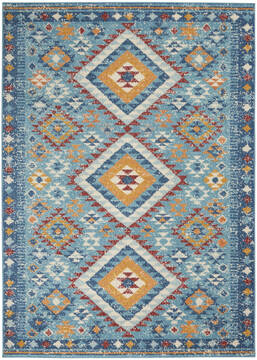 Nourison Passion Blue Rectangle 5x7 ft Polypropylene Carpet 142304