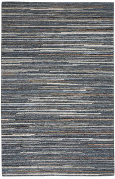 Nourison Plateau Blue Rectangle 5x8 ft Wool Carpet 142308