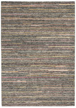 Nourison Plateau Grey Rectangle 5x8 ft Wool Carpet 142313