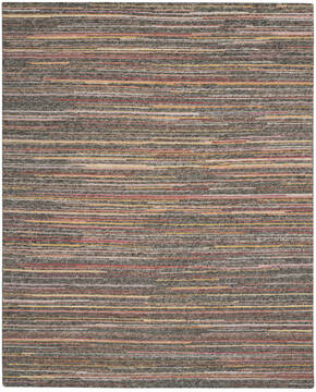 Nourison Plateau Grey Rectangle 8x10 ft Wool Carpet 142314