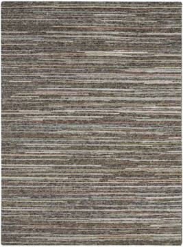Nourison Plateau Grey Rectangle 5x8 ft Wool Carpet 142318