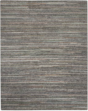 Nourison Plateau Grey Rectangle 8x10 ft Wool Carpet 142319