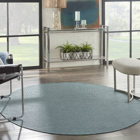Nourison Positano Blue Round 60 X 60 Area Rug 805-142332 Image 3