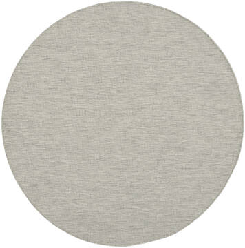 Nourison Positano Grey Round 5 to 6 ft Polypropylene Carpet 142372